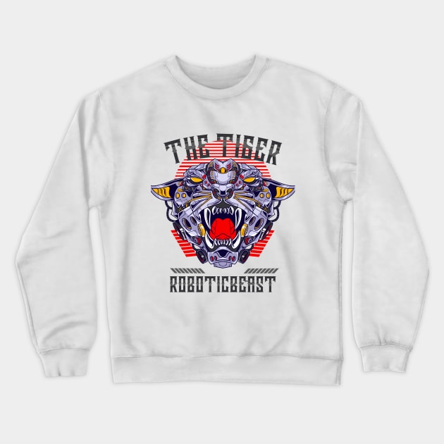 Tiger Roboticbeast Crewneck Sweatshirt by Harrisaputra